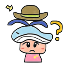 A girl wearing a hat of whale sticker #4548860