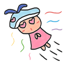 A girl wearing a hat of whale sticker #4548861