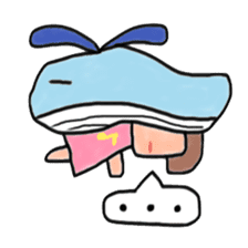 A girl wearing a hat of whale sticker #4548863
