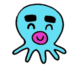 Blue octopus Mr sticker #4549952