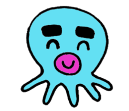 Blue octopus Mr sticker #4549952