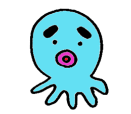 Blue octopus Mr sticker #4549953