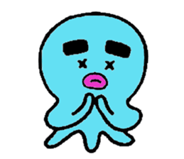 Blue octopus Mr sticker #4549954