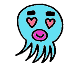 Blue octopus Mr sticker #4549956