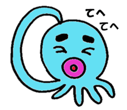 Blue octopus Mr sticker #4549960