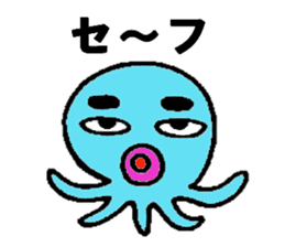 Blue octopus Mr sticker #4549963