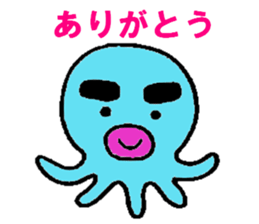 Blue octopus Mr sticker #4549971