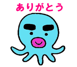 Blue octopus Mr sticker #4549971