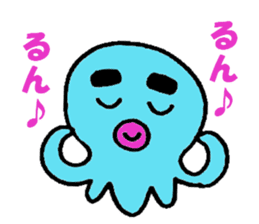Blue octopus Mr sticker #4549972
