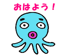 Blue octopus Mr sticker #4549973
