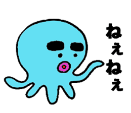 Blue octopus Mr sticker #4549974
