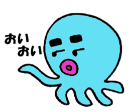 Blue octopus Mr sticker #4549975