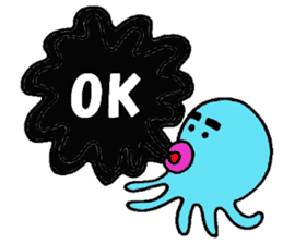 Blue octopus Mr sticker #4549981