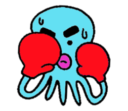 Blue octopus Mr sticker #4549986