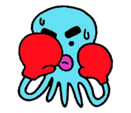 Blue octopus Mr sticker #4549986