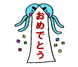 Blue octopus Mr sticker #4549988