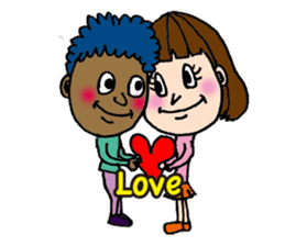 American, colorful pleasant friends sticker #4555402