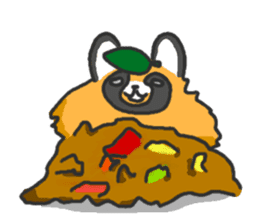 Hide of a racoon dog sticker #4555856