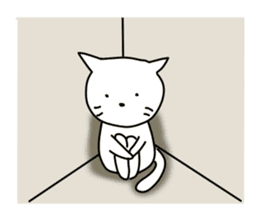 Ennui white cat sticker #4558263