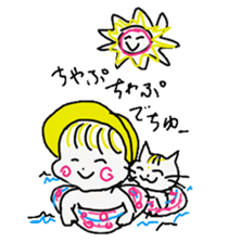 Baby and cat sticker #4560484