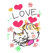 Baby and cat sticker #4560502