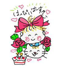Baby and cat sticker #4560505