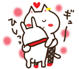 Happy cat and Rabbit sticker #4561951