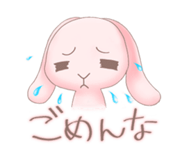 A lop-eared rabbit speaks the Kansaiben. sticker #4562116