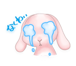 A lop-eared rabbit speaks the Kansaiben. sticker #4562119