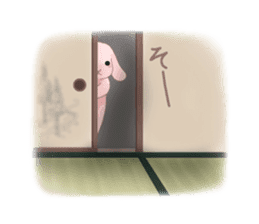 A lop-eared rabbit speaks the Kansaiben. sticker #4562140