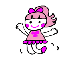 Pink favorite cute girl sticker #4562992