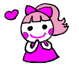 Pink favorite cute girl sticker #4562993