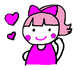 Pink favorite cute girl sticker #4562994