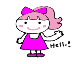 Pink favorite cute girl sticker #4562995