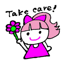 Pink favorite cute girl sticker #4562997