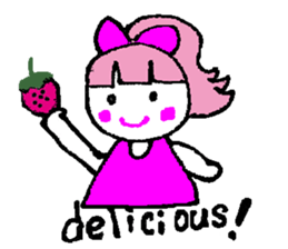 Pink favorite cute girl sticker #4562998