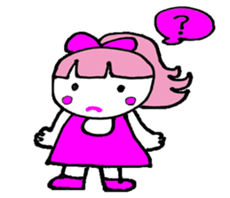 Pink favorite cute girl sticker #4563000