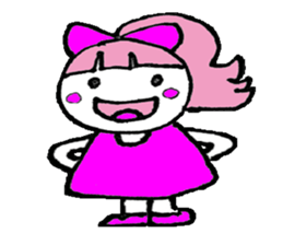 Pink favorite cute girl sticker #4563001