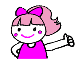 Pink favorite cute girl sticker #4563002