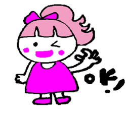 Pink favorite cute girl sticker #4563003