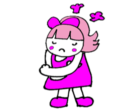 Pink favorite cute girl sticker #4563006