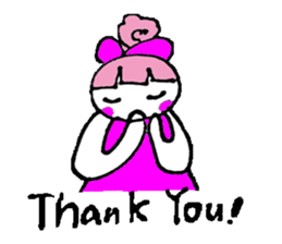 Pink favorite cute girl sticker #4563007