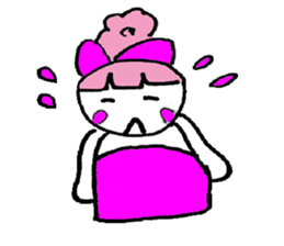 Pink favorite cute girl sticker #4563008