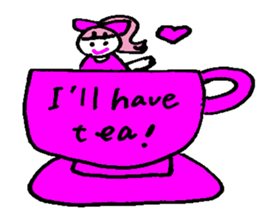 Pink favorite cute girl sticker #4563010