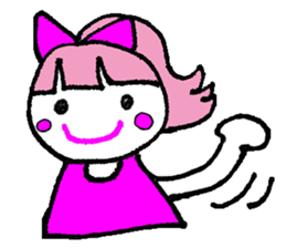 Pink favorite cute girl sticker #4563012