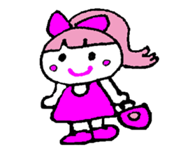 Pink favorite cute girl sticker #4563013