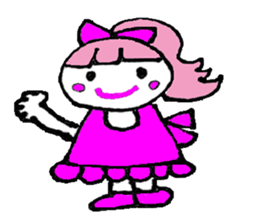 Pink favorite cute girl sticker #4563014