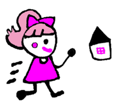 Pink favorite cute girl sticker #4563015