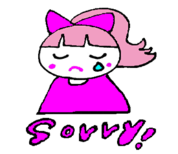 Pink favorite cute girl sticker #4563016