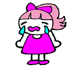 Pink favorite cute girl sticker #4563017